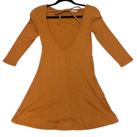 Womens Burnt Orange Open Back A Line Dress in Size Small - Picture 4 of 9